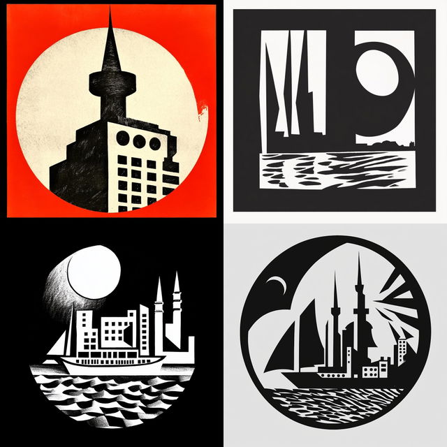 Paintflora Oddity style, Midjourney V6.1: bold minimalist logo design for Istanbul city municipal services