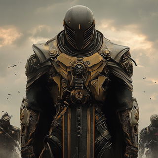 Whitevoid Armatures style, Midjourney V6.1: concept art character design of retropunk steam knight