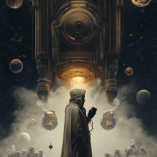 Whitevoid Armatures style, Midjourney V6.1: editorial illustration for popular scientific magazine cover