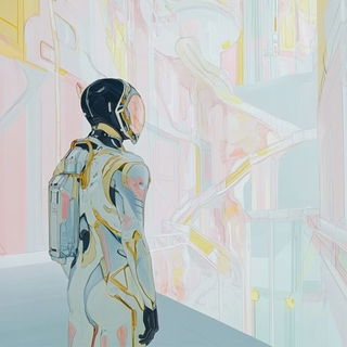 Pagodafable style, Midjourney V6.1: cinematic shot from sci-fi movie