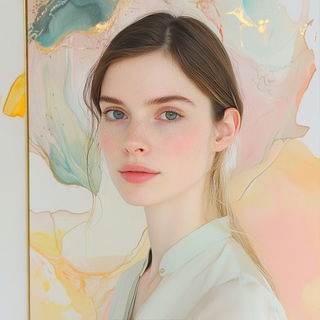 Pagodafable style, Midjourney V6.1: photographic portrait of female protagonist