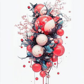Inkedrift Adventureism style, Midjourney V6.1: abstract 3D render