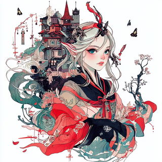 Inkedrift Adventureism style, Midjourney V6.1: retro fairy-tale illustration