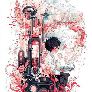 Inkedrift Adventureism style, Midjourney V6.1: editorial illustration for popular scientific magazine cover