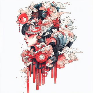 Inkedrift Adventureism style, Midjourney V6.1: creative pattern composition