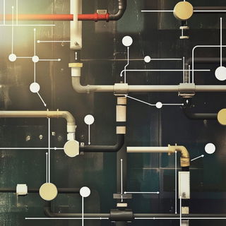 Castletangle style, Midjourney V6.1: technical infrastructure blueprint schematics