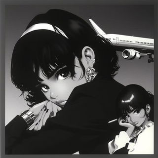 Paper Mirage style, Midjourney V6.1: black-and-white manga comic strip