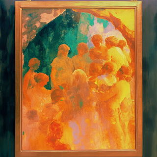 Kiteborne style, Midjourney V6.1: classical 18th-century oil painting