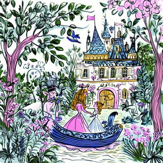 Tealithography style, Midjourney V6.1: retro fairy-tale illustration