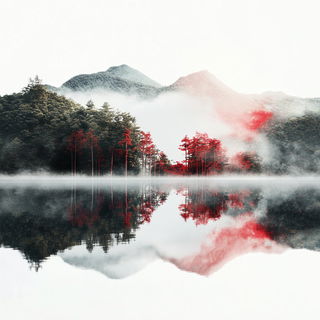 Cairnsteel style, Midjourney V6.1: realistic landscape photograph of quiet dawn