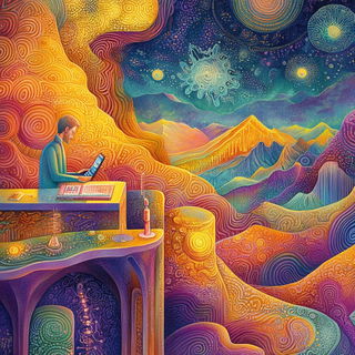 Greensteel Intrusion style, Midjourney V6.1: editorial illustration for popular scientific magazine cover
