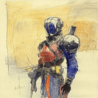 Sinosauria style, Midjourney V6.1: concept art character design of retropunk steam knight