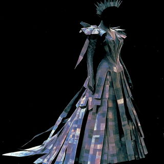 Inkcliff Aerographica style, Midjourney V6.1: haute-couture fashion outfit