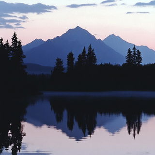 Inkcliff Aerographica style, Midjourney V6.1: realistic landscape photograph of quiet dawn