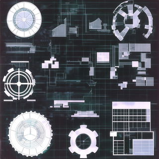 Inkcliff Aerographica style, Midjourney V6.1: technical infrastructure blueprint schematics