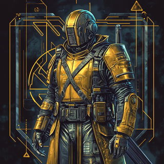Chromamanga style, Midjourney V6.1: concept art character design of retropunk steam knight