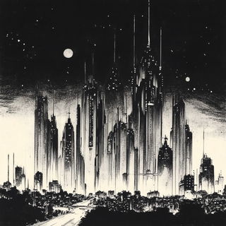 Impastomorph style, Midjourney V6.1: megacity with futuristic bioarchitecture