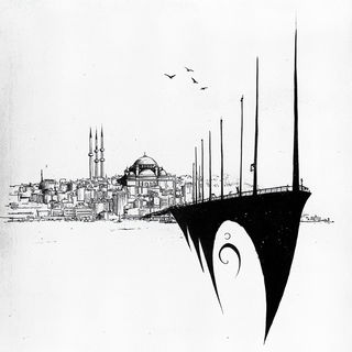 Impastomorph style, Midjourney V6.1: bold minimalist logo design for Istanbul city municipal services