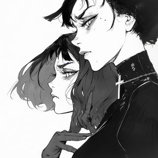 Impastomorph style, Midjourney V6.1: black-and-white manga comic strip