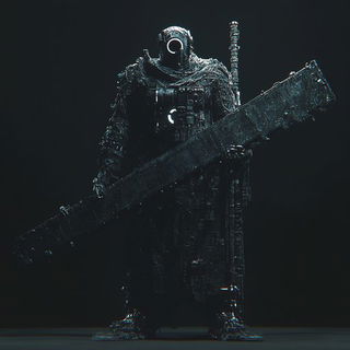 Monumentojux style, Midjourney V6.1: concept art character design of retropunk steam knight