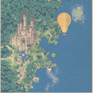 Stained Rift Iconography style, Midjourney V6.1: retro fairy-tale illustration