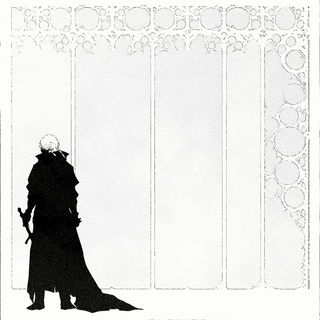 Stained Rift Iconography style, Midjourney V6.1: black-and-white manga comic strip