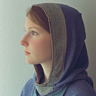 Stained Rift Iconography style, Midjourney V6.1: photographic portrait of female protagonist