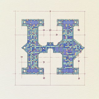 Stained Rift Iconography style, Midjourney V6.1: typographic composition with large letters