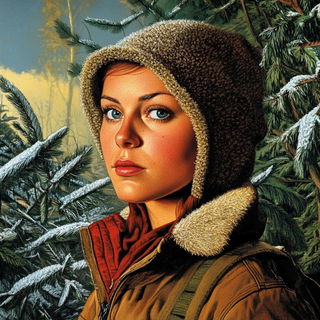 Risocephalics style, Midjourney V6.1: photographic portrait of female protagonist