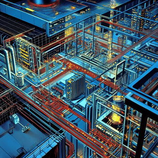 Risocephalics style, Midjourney V6.1: technical infrastructure blueprint schematics
