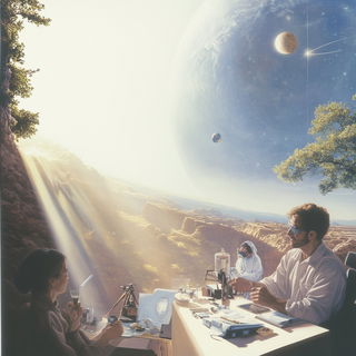 Florascope style, Midjourney V6.1: editorial illustration for popular scientific magazine cover