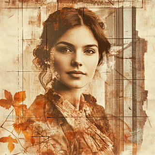 Saltleaf Gilding style, Midjourney V6.1: photographic portrait of female protagonist