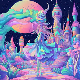 Neonbarocline style, Midjourney V6.1: retro fairy-tale illustration