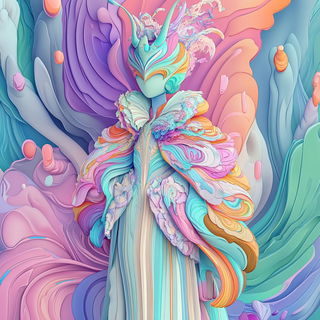 Neonbarocline style, Midjourney V6.1: haute-couture fashion outfit