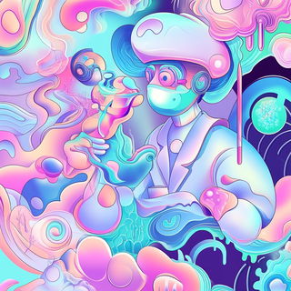 Neonbarocline style, Midjourney V6.1: editorial illustration for popular scientific magazine cover