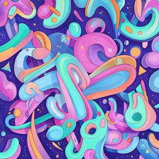 Neonbarocline style, Midjourney V6.1: typographic composition with large letters