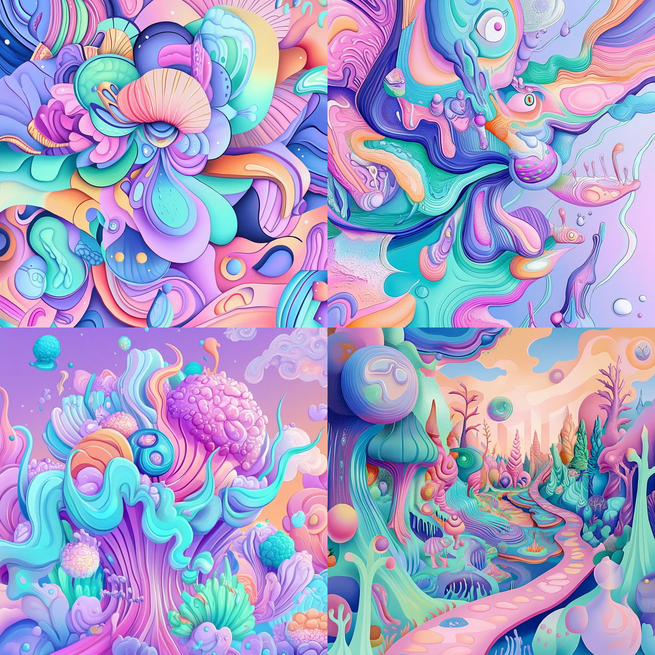 Neonbarocline style, Midjourney V6.1, render 1 of 4