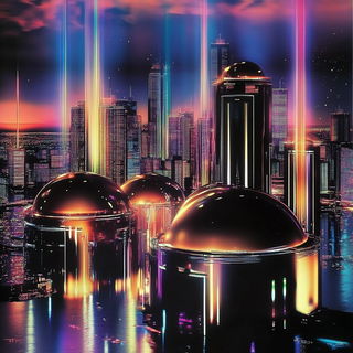 Voltage Thicket style, Midjourney V6.1: megacity with futuristic bioarchitecture
