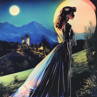 Voltage Thicket style, Midjourney V6.1: retro fairy-tale illustration