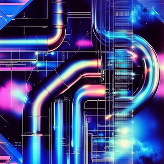 Voltage Thicket style, Midjourney V6.1: technical infrastructure blueprint schematics