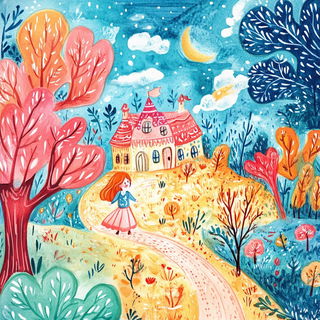 Castle Cuir style, Midjourney V6.1: retro fairy-tale illustration