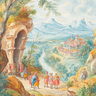 Castle Cuir style, Midjourney V6.1: classical 18th-century oil painting