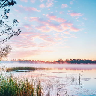 Castle Cuir style, Midjourney V6.1: realistic landscape photograph of quiet dawn