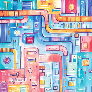 Castle Cuir style, Midjourney V6.1: technical infrastructure blueprint schematics