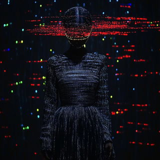 Scarlet Plumage Theater style, Midjourney V6.1: haute-couture fashion outfit