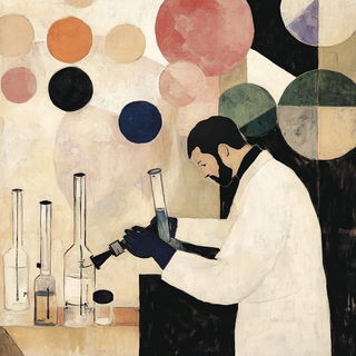 Parachute Ligature style, Midjourney V6.1: editorial illustration for popular scientific magazine cover