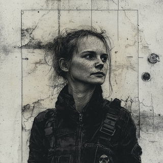 Cliffgate Scenography style, Midjourney V6.1: photographic portrait of female protagonist