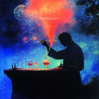 Inkbound Sky Fables style, Midjourney V6.1: editorial illustration for popular scientific magazine cover