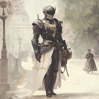 Malachite Koi Oratorio style, Midjourney V6.1: concept art character design of retropunk steam knight