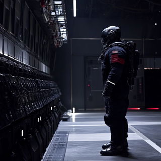 Coralvangard style, Midjourney V6.1: cinematic shot from sci-fi movie